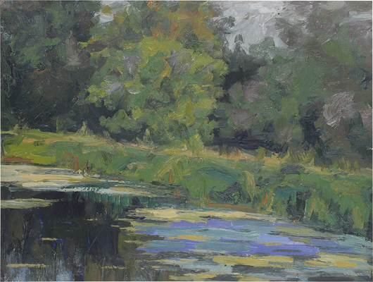 Романчук Михаил Григорьевич. Пейзаж с прудом